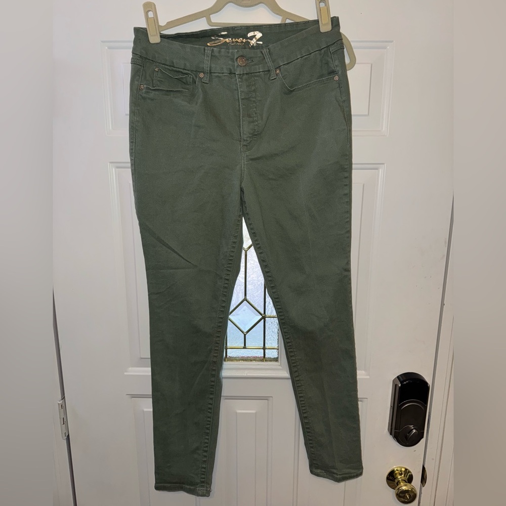 Seven 7 High Rise Tummyless Skinny jeans - Green Ladies Soze 14